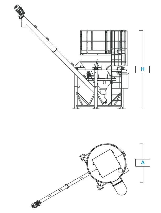 Dibujo de referencia para descargador de Big Bag Serie 3B