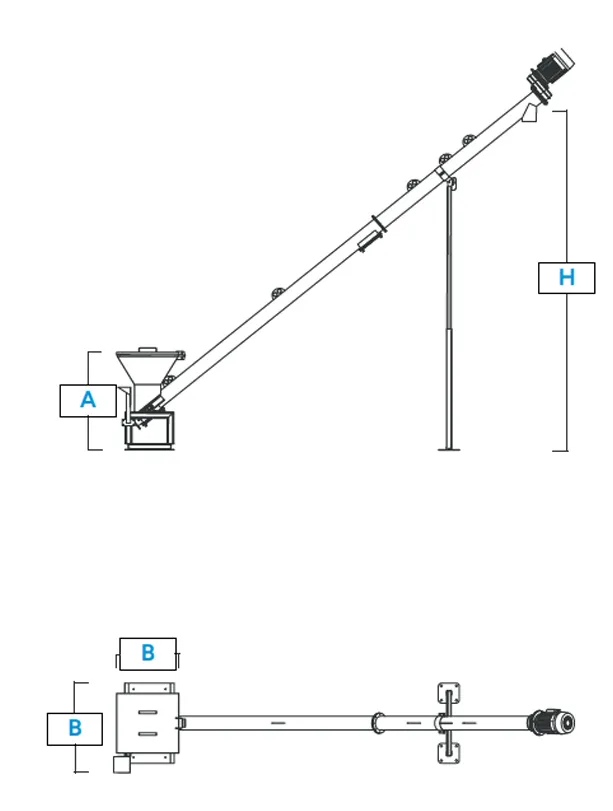 Dibujo de referencia para descargador de Big Bag manual Serie 3BM